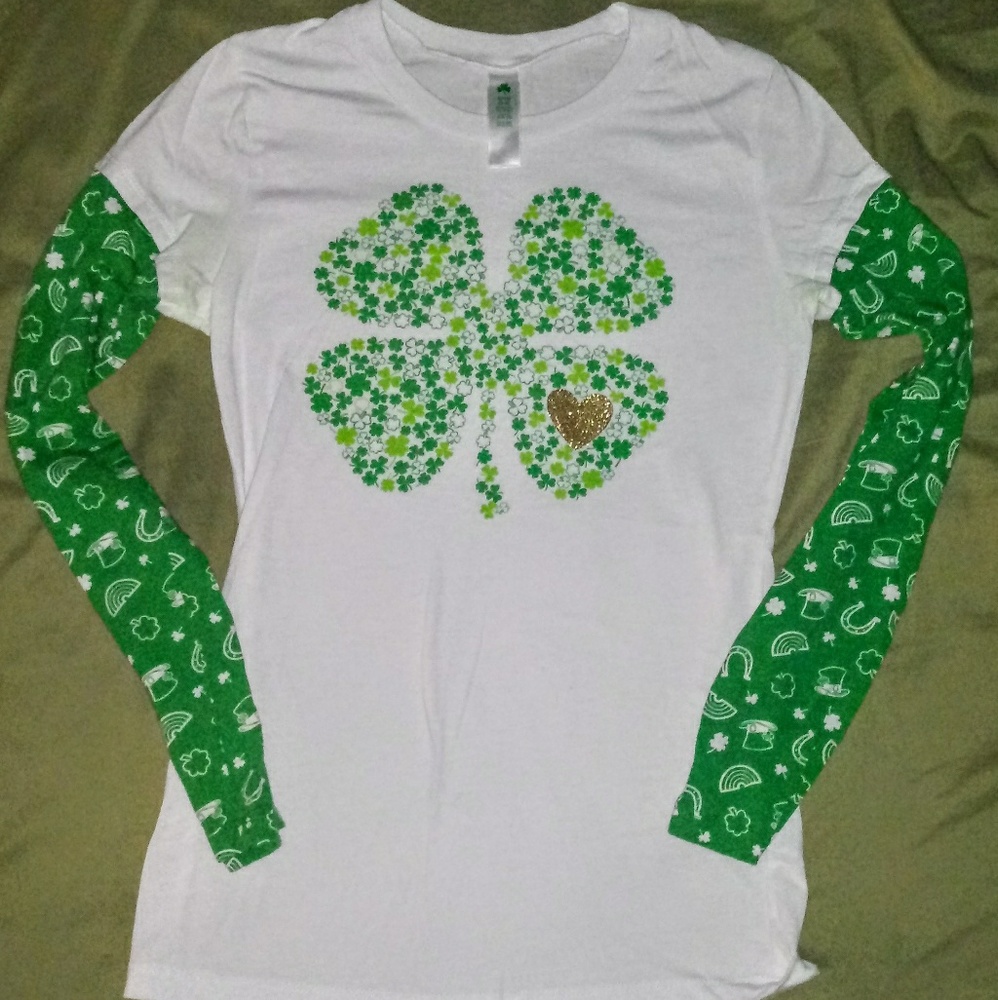 🔥Green 4Leaf Clover L/S Tee